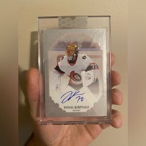 2023–24 Upper Deck Clear Cut “Champs” Autograph Joonas Korpisalo Ottawa Senators
